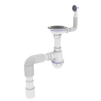 ZERIX SK-02-C 3 1/2"x40 Сифон для кухні с різьб. випуском та круглим переливом (30 шт/ящ)