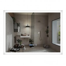 Дзеркало Mixxus FLAT MR04-100x80 з Led Touch, Anti-fog, димером, регулятором яскравості, годинником (MI6927)