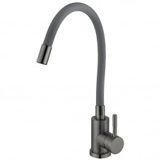 Змішувач для кухні MIXXUS SEO-011 GRAPHITE REFL.GRAY з силіконовим виливом з нерж.сталі SUS304, кол