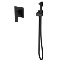 Змішувач для гігієнічного душу Mixxus Premium MONE 002 INNER Black вбудований з лійкою (MI6779)