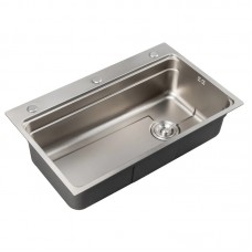 Мийка з нерж. сталі MIXXUS MS7546-SET-01 MICRO DECOR SS COLOR (3.0/0.8) комплект (колір нержавійка) (MI8391)