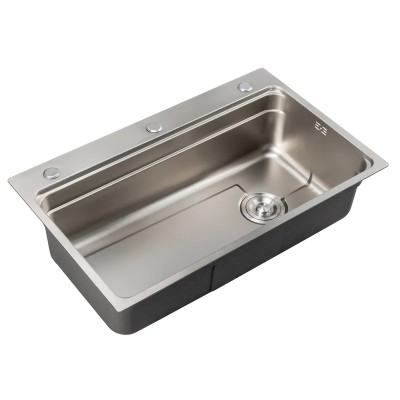 Мийка з нерж. сталі MIXXUS MS7546-SET-01 MICRO DECOR SS COLOR (3.0/0.8) комплект (колір нержавійка) (MI8391)