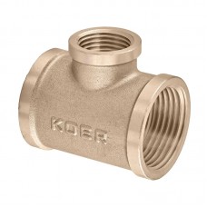 Трійник редукційний Koer KF.T100810F.WN - 1"х3/4"х1" FFF без нікелю (MX1531)