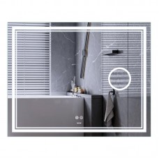 Дзеркало Mixxus Premium QUADRO MR20-100x80 (LED Touch, Anti-fog, димер, лінза) (MP6623)