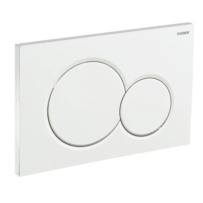 Панель змиву KOER KT-0601-03 240x160x10mm пластикова, кнопка кругла (колір білий) (KR5175) Панель змиву KOER KT-0601-03 240x160x10mm пластикова, кнопка кругла (колір білий) (KR5175)