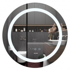 Дзеркало MIXXUS PLAIN MC02-80-CASE з LED Touch, Anti-fog, димером, рег. яскравості, годинником (MI7158)