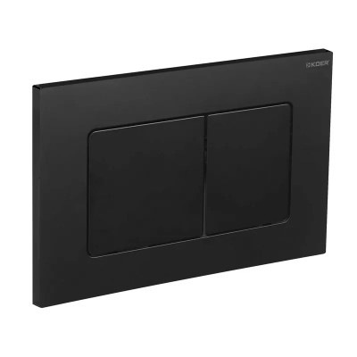 Панель змиву KOER KT-0602-05 240x160x10mm пластикова, кнопка квадратна (колір чорний матовий) (KR5181)