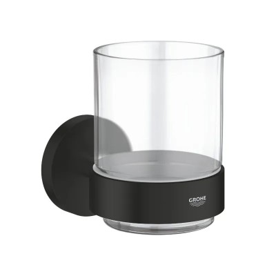 Стакан скляний з тримачем Grohe Essentials (1022562430) Стакан скляний з тримачем Grohe Essentials (1022562430)