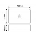 Раковина накладна MIXXUS PREMIUM QUADRO-0208 MARBLE 480х315х140mm (перелив) (MP6518)