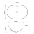 Раковина врізна на стільницю MIXXUS PREMIUM ELLIPSE-1601 600х400х190mm (перелив) (MP6569)