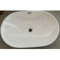 Раковина врізна на стільницю MIXXUS PREMIUM ELLIPSE-1601 600х400х190mm (перелив) (MP6569)