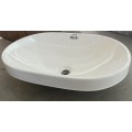 Раковина врізна на стільницю MIXXUS PREMIUM ELLIPSE-1601 600х400х190mm (перелив) (MP6569)