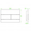 Панель змиву KOER KT-0603-07 240x160x10mm пластикова, кнопка лінійна (колір графіт) (KR5321)