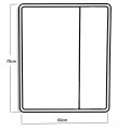 Дзеркальна шафка MIXXUS PREMIUM OLIVARY CM01-60x70x13 з LED Touch, димером, рег. яскравості (MI8294)