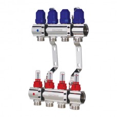 Колекторний блок з витратомірами Koer KR.1110-04 1"x4 ways (KR2641)
