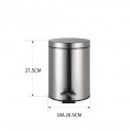 Відро для сміття з плавним закриттям кругле Zerix Solo-TC0205 SS Color 5л колір нержавійка (ZX5888)