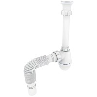 Сифон для раковини ZERIX SU-03-А з ревізією (Колір білий) 1 1/4'' (ZX5083)