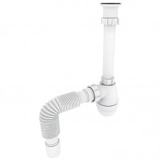 Сифон для раковини ZERIX SU-03-А з ревізією (Колір білий) 1 1/4'' (ZX5083)