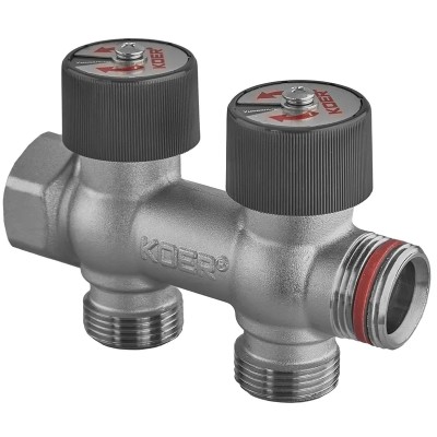 Колектор вентильний без фітингу 3/4"x3/4"x3/4"x2 WAYS (KOER KR.1128-2) (KR5871) Колектор вентильний без фітингу 3/4"x3/4"x3/4"x2 WAYS (KOER KR.1128-2) (KR5871)