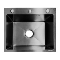 Мийка з нержавіючої сталі ZERIX ZH5045 DECOR GRAPHITE (3.0/0.8) (колір графіт) (ZX6167)