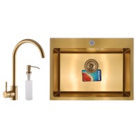 Набор MIXXUS SET-6045-200x1.0-PVD-Gold (мойка+смеситель+диспенсер) (MX0589) Набор MIXXUS SET-6045-200x1.0-PVD-Gold (мойка+смеситель+диспенсер) (MX0589)