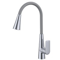 Змішувач для кухні Mixxus Premium Matis 011-T (NUT) Refl.Gray (Колір хром+силік.вилив сірий) (MI8267)
