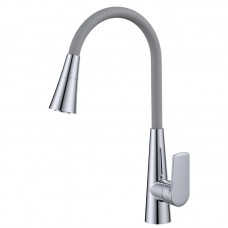 Змішувач для кухні Mixxus Premium Matis 011-T (NUT) Refl.Gray (Колір хром+силік.вилив сірий) (MI8267)