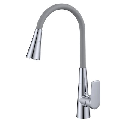 Змішувач для кухні Mixxus Premium Matis 011-T (NUT) Refl.Gray (Колір хром+силік.вилив сірий) (MI8267)