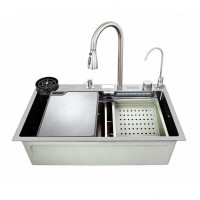 Мийка багатофункціональна Zerix ZH7546-SET-07 Decor SS Color з вбудованим змішувачем з нерж. сталі (ZM5598)