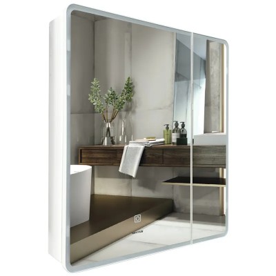 Дзеркальна шафка MIXXUS PREMIUM OLIVARY CM01-60x70x13 з LED Touch, димером, рег. яскравості (MI8294)