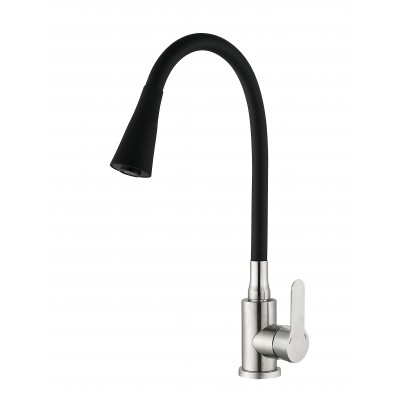 Змішувач для кухні Mixxus DAX-011 REFL.Black із силіконовим виливом (MI6559)