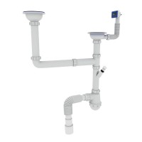 ZERIX SK-03-A 3 1/2"x40 Сифон ПОДВІЙН.для кух.з різьб.вип.,відв.для пр.маш.та прям.перел. (17 шт/ящ