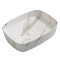 Раковина накладна MIXXUS PREMIUM BEVEL-0102 MARBLE 495х370х135mm (MP6519)