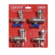 Комплект кранів для підключення газового котла Koer KR.1324 (кутовий) подовжений (KR5894) Комплект кранів для підключення газового котла Koer KR.1324 (кутовий) подовжений (KR5894)