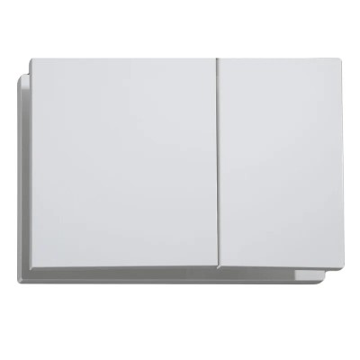 Панель змиву KOER KT-0610-03 240x160x32mm пластикова, кнопка квадратна (колір білий) (KR6134)
