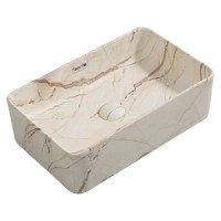 Раковина накладна MIXXUS PREMIUM QUADRO-0208 MARBLE 480х315х140mm (перелив) (MP6518)