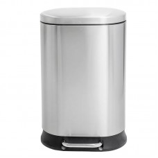 Відро для сміття з плавним закриттям овальне Mixxus Premium Strong-TC0120 SS Color 20л колір наржавійка (MI7081)