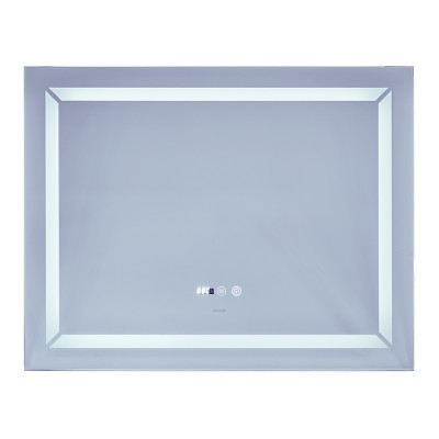 Дзеркало Mixxus LIGHT MR01-90x70 з Led Touch, Anti-fog, димером, регулятором яскравості, годинником (MI5999)