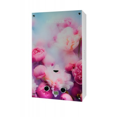Газова колонка MIXXUS GWH-0410 BASIC GLASS димохідна 10 л/хв (панель зі скла з малюнком) (WH0025)