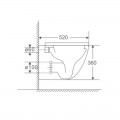Унітаз підвісний Mixxus Premium Ellipse-0303-R 520x365x360mm, система змиву Rimless (MP6463)