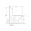 Унітаз-компакт Mixxus Premium Quadro-0401-R 610x365x825mm, система змиву RIMLESS (MP6457)