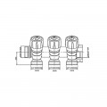 Колектор з регулюючими вентилями на 3 вих. Roho R809-03 - 3/4"x3/4" EK (RO0250)
