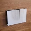 Панель змиву KOER KT-0610-STR-01 240x160x32mm пластикова, кнопка квадратна (колір хром з лінійною структурою) (KR6147)