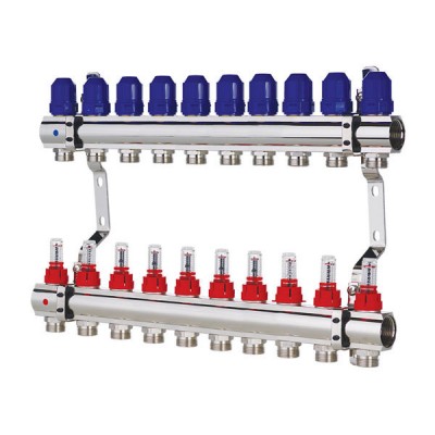 Коллекторный блок с расходомерами KOER KR.1110-10 1”x10 WAYS (KR2647)