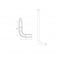 Трубка Г-подібна для приєднання радіатора Koer KA.D16-500 - 16(2.2mm) x 15-500mm (KR4904)