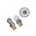 Комплект для підключення радіатора Koer SET-23 - 1/2'' кутовий з термоголовкою, клікове кріплення (