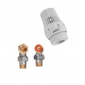 Комплект для підключення радіатора Koer SET-23 - 1/2'' кутовий з термоголовкою, клікове кріплення (
