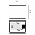 Дзеркало Mixxus Premium OLIVARY MR19-90x70-Reverse з Led Touch, Anti-fog, димером (3-6,5kK) (MP6630)