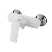 Змішувач для душової кабіни Plamix Lucas-003 SET White з шлангом, лійкою та кронштейном (PM0711)