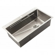 Мийка з нерж. Сталі ZERIX ZH6845-SET-05 DECOR NANO-SILVER (3.0/0.8) КОМПЛЕКТ (колір нержавійка) (ZM5589)